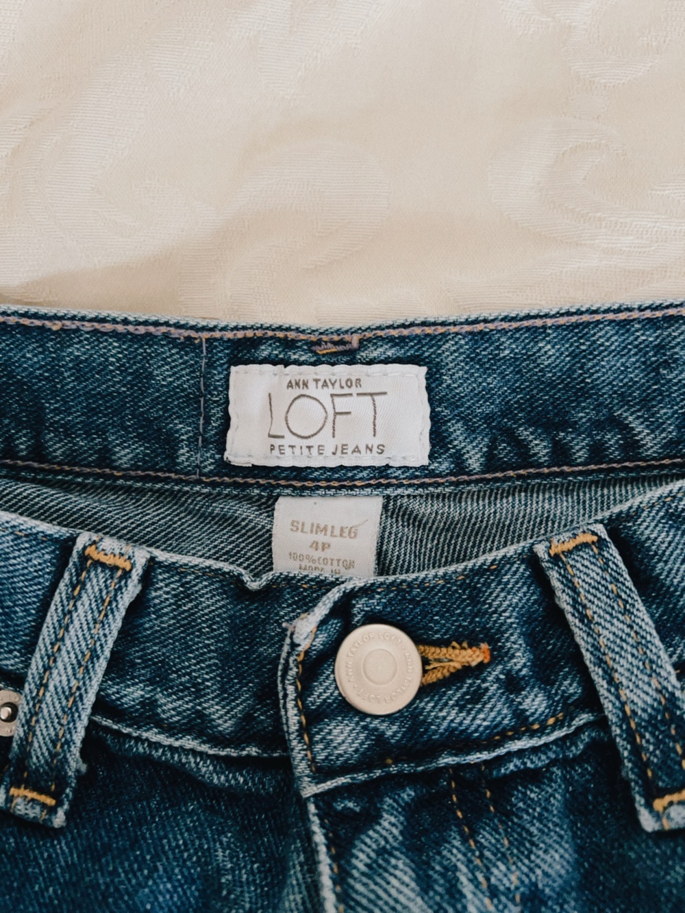 LOFT Dark Blue High-Rise Slim Jeans